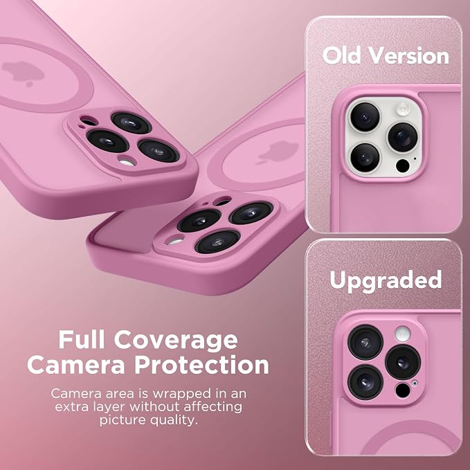 CAPRARO for iPhone 13 Pro Max Case, Compatible with MagSafe | Upgraded [Full Camera Protection] Shockproof Protective Slim Translucent Matte Magnetic Phone Case 6.7'', Grape Purple - Image 6