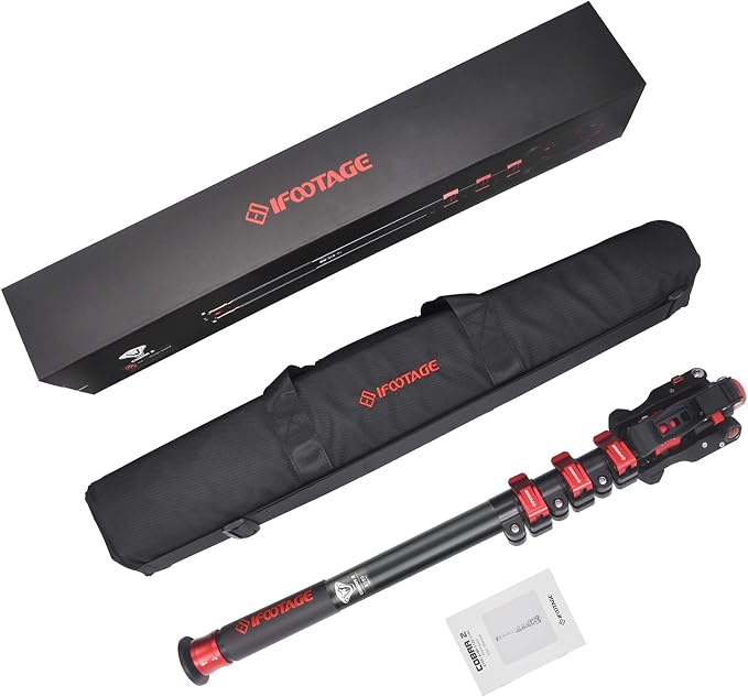 IFOOTAGE Cobra 3 Monopod A180F Professional Camera Monopod 71" | Aluminum Telescoping Video Monopod with Tripod Stand Compatible for DSLR Cameras Camcorders, Professional Camera Support - Image 8
