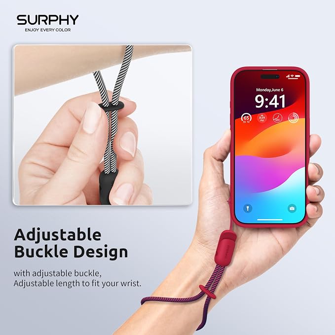 SURPHY 3 Pack Phone Wrist Strap, Phone Lanyard with Cellphone Tether Tab | Phone Strap Charm, Camera Wrist Strap with 2-Color Braided, Phone Wristlet, Wrist Lanyard for Case - Image 5