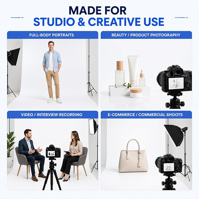 White Seamless Paper Backdrop, White Photo Backdrop 107" x32.8' | Heavyweight matte paper with non-reflective surface for portraits, videos, product photos and studio photography. - Image 7