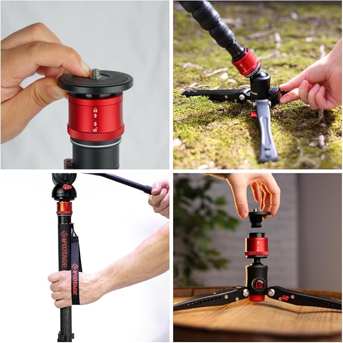 IFOOTAGE Cobra 3 A180F,Camera Monopodd with Tripod Base,Aluminum Professional Video Monopo,Suitable for SLR Cameras and Camcorders(71") - Image 3