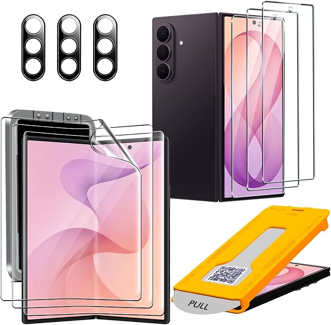 Ferilinso 3 Pack Inside Screen Protector for Samsung Galaxy Z Fold 8 Ultra | 9H+ Tempered Glass Back&Camera Lens Protectors, Military-Grade Shatterproof, Case Friendly, Easy Installation Bubble Free by Ferilinso