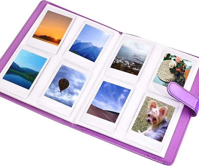 Sunmns Accessories Bundle Kit Compatible with Fujifilm Instax Mini 13 12 11 9 8 90 70 Instant Camera, Include Album, Film Stickers, Photo Frames, Hanging Frame, Strap (Bright Purple) - Image 2