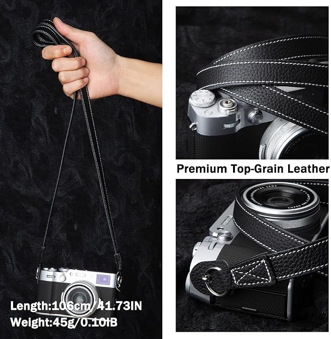 Vintage Minimalist Genuine Leather Camera Strap Crazy Horse Leather Shoulder Strap For DSLR For Fuji For Nikon For LEICA - Image 9