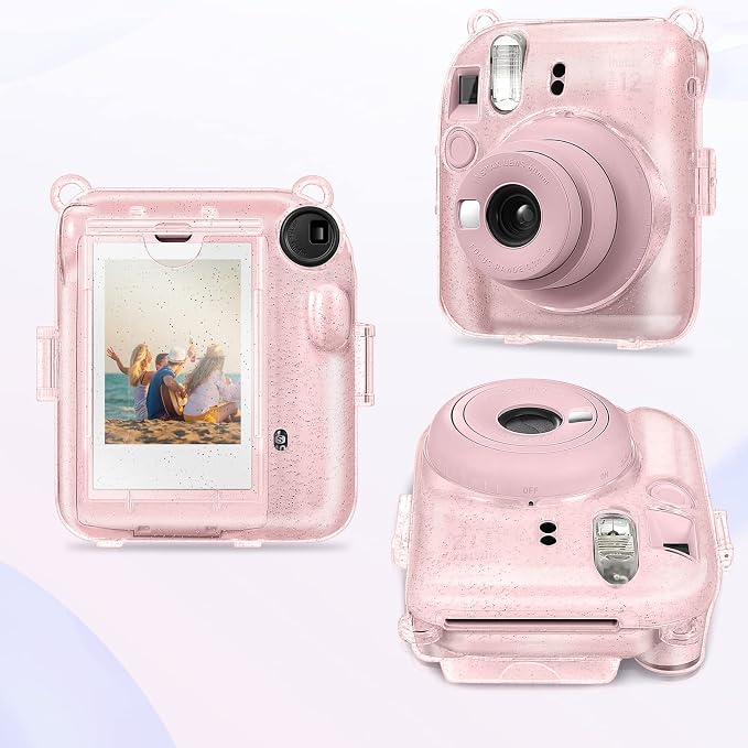 Fintie Protective Case for Fujifilm Instax Mini 12 Instant Camera - Crystal Hard Shell Cover with Upgraded Film Pocket for Storing Photos & Removable Shoulder Strap | Crystal Hard Shell Cover, Back Films Pocket, Adjustable Shoulder Strap, Scratch Pesis... - Image 9