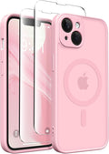 CAPRARO for iPhone 14 Case, Compatible with MagSafe | Upgraded [Full Camera Protection] Shockproof Protective Slim Translucent Matte Magnetic Phone Case 6.1'', Peach Pink by CAPRARO