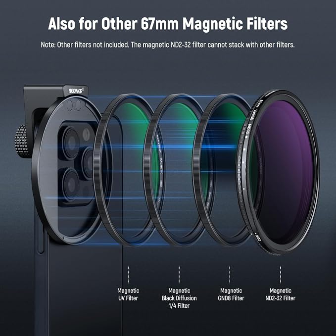 NEEWER 67mm Magnetic CPL Filter, Circular Polarizing Filter with Cold Shoe Phone Camera Lens Clip, Photography Accessories Compatible with iPhone 17 16 Android Samsung Galaxy S25 Ultra - Image 5
