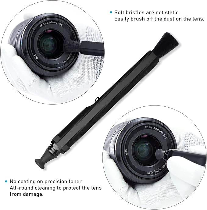 VSGO V-P01E Camera Lens Cleaning Pen with Carbon Tip and Retractable Brush | Dry, Liquid-Free Cleaning for Fingerprints and Smudges; Compact Format for Camera Bags and Travel - Image 6