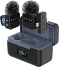 Wireless Lavalier Microphone for iPhone Android Mini Mic with Charging Case | Auto pairing clip-on mini mic, noise reduction, windproof net, works with laptops, for video recording and vlogging by MZYSKJ