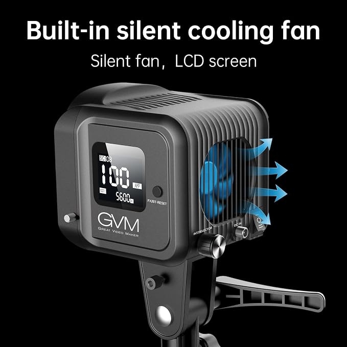 GVM SD80D 80W LED Video Light Kit with Softbox, Bowens Mount, CRI97+, 2700K-7500K Color Temperature, APP Control, and Tripod Stand for Video and Wedding Shooting | 2700K-7500K Color Temperature, Bowens Mount, Tripod Stand, CRI97, Wedding Shooting - Image 3