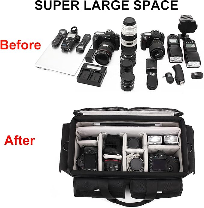 Large Camera Bag, Pressure proof &Waterproof DSLR SLR Mirrorless Gadget bag,Cine Cube Bag for Camera Gear, Photographer, Videographer Videomakers，For FS7/FS6(XL) - Image 4