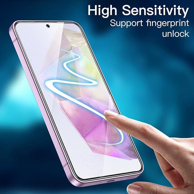 JETech Screen Protector for Galaxy A35, with Camera Lens Protector, 2+2Pack | HD Clear Tempered Glass, Anti-Scratch Protection - Image 6
