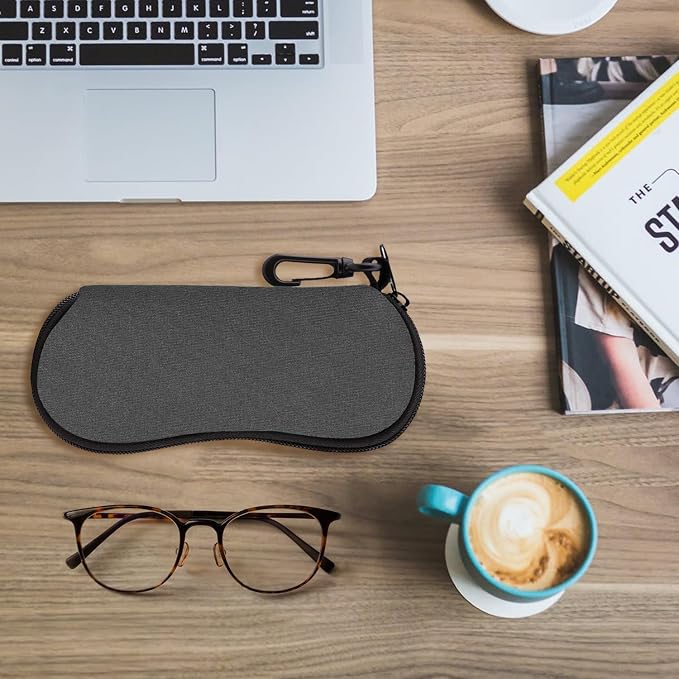 MoKo Sunglasses Soft Case Ultra Light Neoprene Zipper Eyeglass Case for Men Women - Image 7