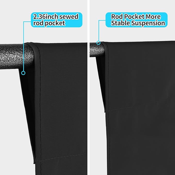 10 x 20 ft Backdrop Background Black Screen Black Backdrop for Photography Video Recording Picture Shooting high Density Polyester Fabric Pure Recording Parties Curtain - Image 4
