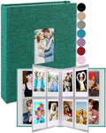 GPIRAL Mini Photo Album 208 Vertical Photos - Linen 2x3 Photo Album Compatible with K-pop Photocards, Fujifilm Instax Mini Film 7s 8 9 11, Polaroid Snap/PIC 300, HP Sprocket, Zip Printer, Dark Green by GPIRAL