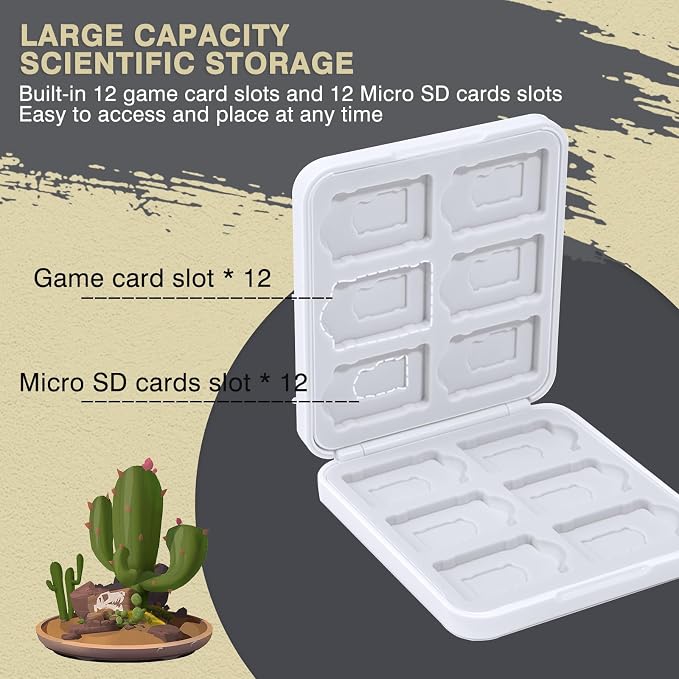 DLseego Game Card Case for Switch Lite/Switch/Switch OLED, Gold Kingdom Medallion Design Switch Game Cartridge Memory Card Portable Storage with 12 Game Card Slots and 12 Micro SD Card Slots-White - Image 3
