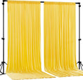 Yellow Backdrop Curtains-Wrinkle-Free Polyester Photography Drapes Party Curtain Background for Baby Shower Wedding Decorations- 8 X10FT (Yellow) by WishCare