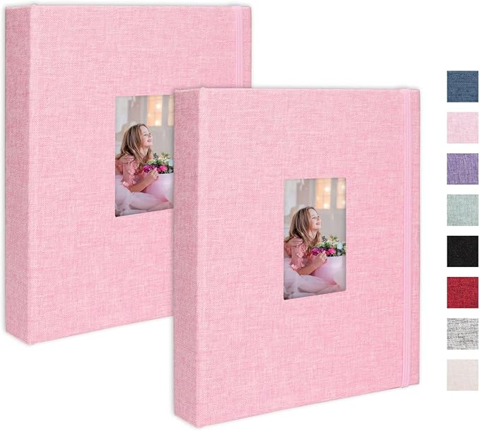 Polaroid Photo Album 2x3, Pack of 2 Linen Picture Book, Each Mini Album Holds 208 Photos for Fujifilm Instax Mini Polaroid Snap by CHERRICH