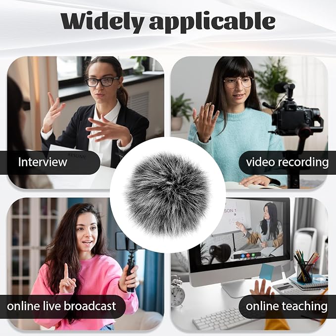 Mini Wireless Furry Windscreen Covers, 5 Pcs Furry Windscreen Muff Lavalier Microphone Wind Screen Muffs Pop Filter Noise Reduction for Wind and Ambient Noise Improve Mic Audio Quality (Grey) - Image 6
