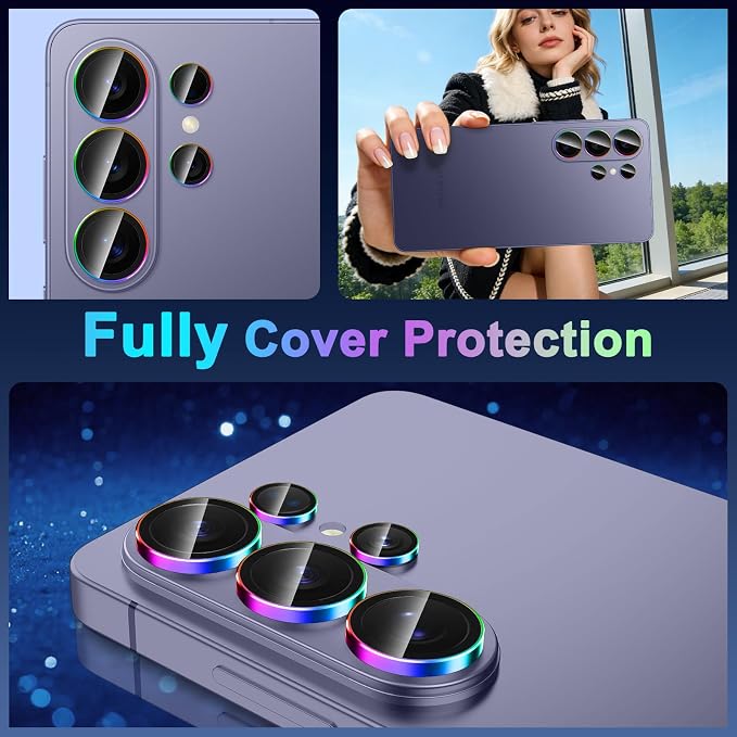 Meshine for Samsung Galaxy S26 Ultra Camera Lens Protector,Scratch Proof,Strong Adsorption,9H Hardness with Metal Ring Camera Cover,Ultra Thin Case Friendly, Accessories Lens Protector,Colorful - Image 8