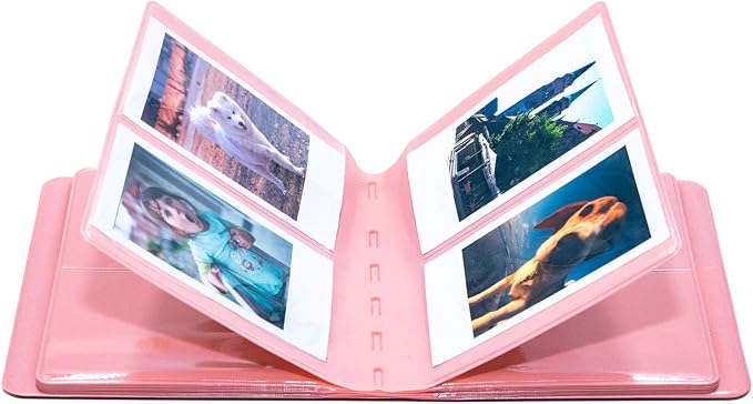 Ablus 64 Pockets Mini Photo Album for Fujifilm Instax Mini 7s 8 8+ 9 25 26 50s 70 90 Instant Camera & Name Card (Pink) - Image 3