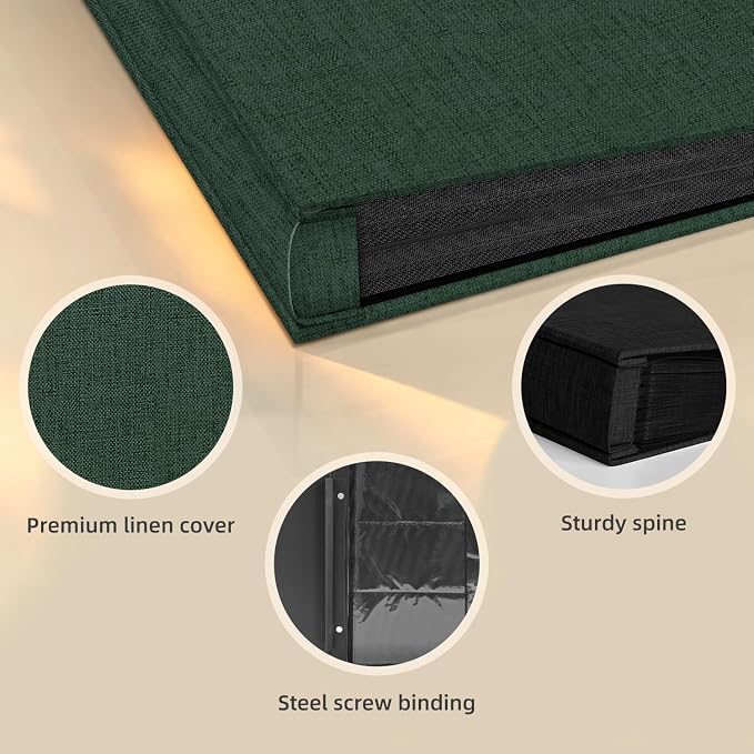Popotop Photo Album 4x6 600 Pockets for Wedding Gifts,Linen Hardcover Picture Albums for Family Anniversary Baby Vacation Pictures - Image 4