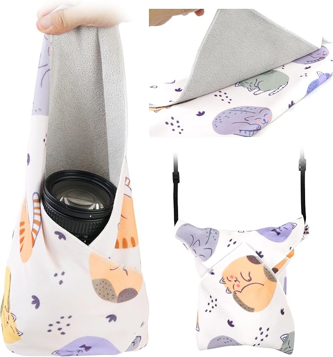 Camera Wrap, Protective Wrap Anti-Scratch Lens pouche, Magic Self-Adhesive Cloth, Universal Storage Cloth for DSLR, Smartphones, Laptops, electronics,Cosmetic,whatever you need to protect by GCJUYA