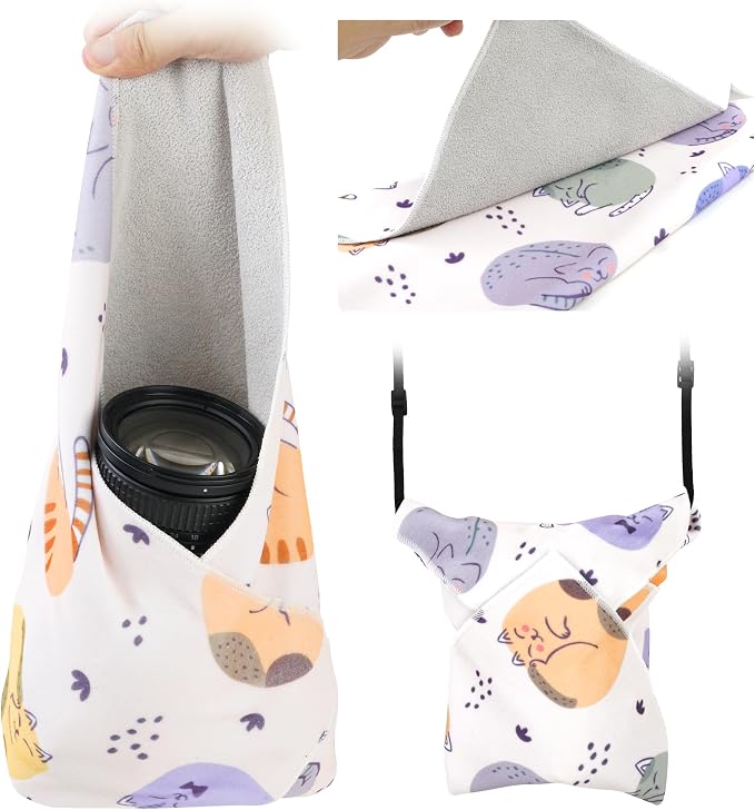 Camera Wrap, Protective Wrap Anti-Scratch Lens pouche, Magic Self-Adhesive Cloth, Universal Storage Cloth for DSLR, Smartphones, Laptops, electronics,Cosmetic,whatever you need to protect by GCJUYA