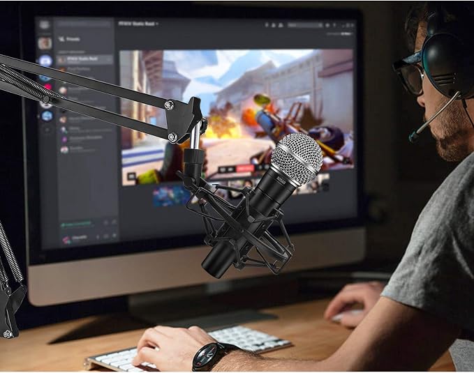 SUNMON SM58S Microphone Shock Mount Holder with Foam Windscreen for Absorbe Vibration and Noise, Pop Filter Suitable for SM58S, SM58 Dynamic Mic - Image 7