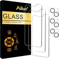 Ailun Screen Protector + Camera Lens Protector for iPhone 14, 3+3 Pack | 6.1 inch, Case Friendly, Tempered Glass Film, HD by Ailun