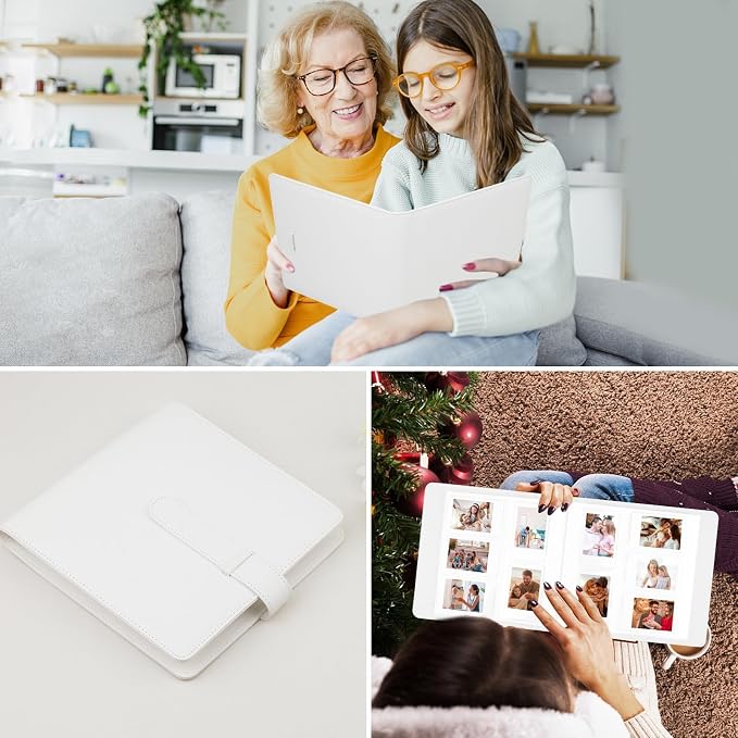 Veicevol 360-Pocket Album for Instax Mini & Polaroid 2x3 inch Photos, White | Designed for Instax Mini and Polaroid 2x3 Photos, PU Leather Cover, Horizontal & Vertical Pockets, Wedding Birthday Travel - Image 8
