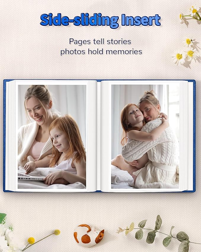 Artfeel Photo Album 4x6 with 100 Pockets,Slip-in Picture Albums,Linen Cover Memory Book with Front Window,White Page Vertical Photo Book for Wedding,Family,Anniversare,Baby,Vacation - Image 5