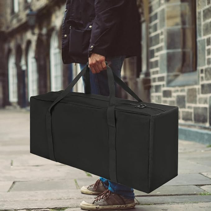 COOLBEBE 32" Sports Duffle Bag - 73L Large Travel Duffel Luggage Bag | Upgrade 2-way Lockable Zippers, Sturdy & Water Resistant for Camping Moving Sports Equipment, Black - Image 7