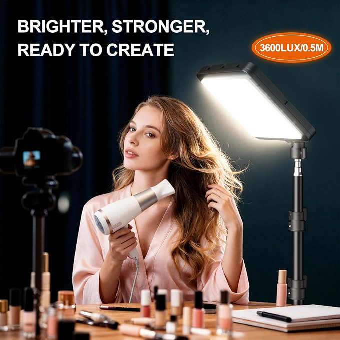 EMART 2-Pack LED Video Light Kit, 35W/3600lux Photography Lighting | 2800-7000K Dimmable Studio Lights with 11.5ft Power Cord, 46-73in Adjustable Tripod Stand for YouTube, TikTok, Recording - Image 2