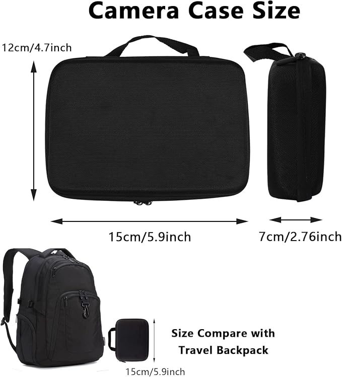 Small Carrying Case Compatible with Gopro Hero 13 12 11 9 8/AKASO EK7000 Brave 4 Brave 7/DJI Osmo Action 5 Pro/ODDV/APEXCAM/Pro Xtreme Action Camera, EVA Storage Bag | Compatible with Gopro Hero 13 12 11 9 8/DJI Osmo Action 5 Pro/ODDV/APEXCAM/Pro Xtrem... - Image 2