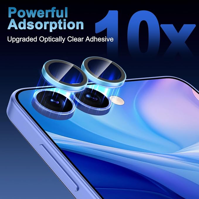 Meshine for Samsung Galaxy Z Flip 7 Camera Lens Protector,Scratch Proof,Strong Adsorption,9H Hardness with Metal Ring Camera Cover,Ultra Thin Case Friendly, Accessories Lens Protector,Blue - Image 5