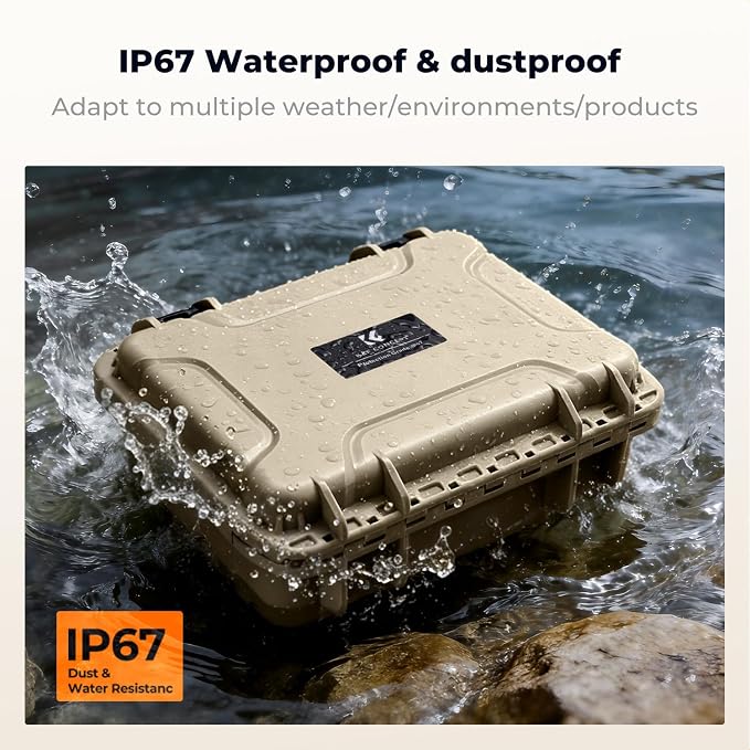 K&F CONCEPT Waterproof Hard Case, IP67 Protective Case with Pre-Scored Foam | Pick & Pluck Foam, Waterproof, Dustproof, Shockproof, HardShell Case for Camera & DJI Drone & Equipment Storage, BC01 - Image 2