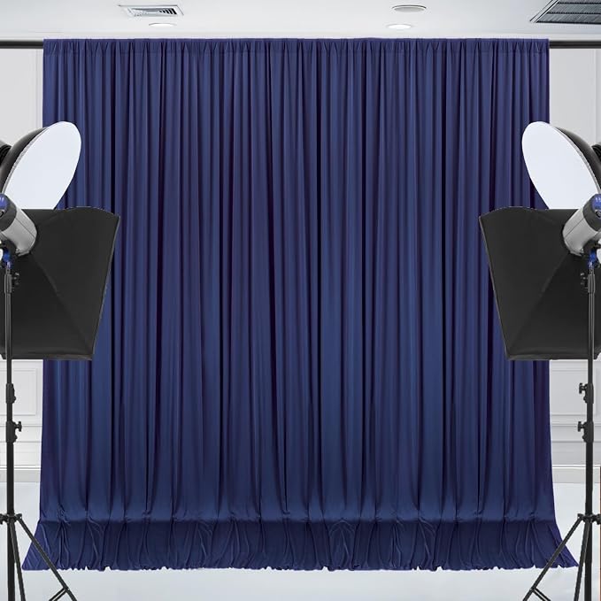 ESGOTBME 20x10ft Wrinkle Free Navy Blue Backdrop Curtain for Parties Soft Fabric Drapes Wedding Curtain Backdrop for Birthday Party Decorations Background for Photography 5x10ft, 4 Panels - Image 8