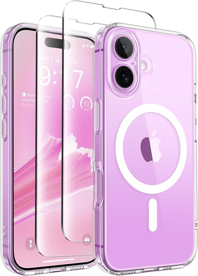 CAPRARO for iPhone 16 Case, Compatible with MagSafe Clear | Upgraded [Full Camera Protection] Protective Translucent Matte Women Girl Magnetic Phone Case Cover, Clear by CAPRARO