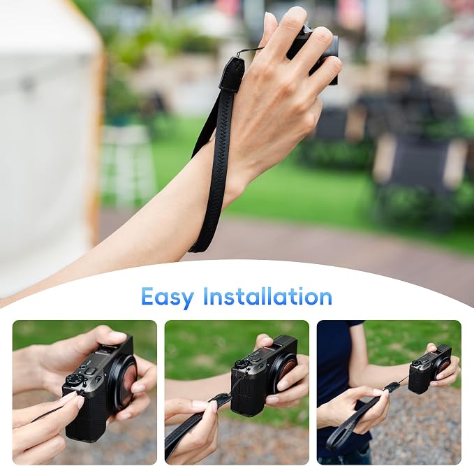 2PCS PU Leather Short Camera Hand Strap for Kodak PIXPRO FZ55 FZ45 & More | Durable,Lightweight,Camera Wrist Strap Lanyard String for PIXPRO C1 WPZ2 PowerShot V10 G7X G5X ZV-1II RX100VII GRIV DMC-LX10 - Image 4
