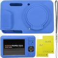 Case for Kodak PIXPRO FZ55, FZ55 accessories | Soft Silicone Protective Case Removable Lens Cover, Comes with 2 Screen Protectors and 1 Wrist Strap. (Blue) by SZHSYJY