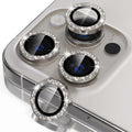 Misea Compatible for iPhone 16 Pro/iPhone 16 Pro Max Camera Lens Protector | 9H Tempered Glass Ultra HD Bling Camera Screen Protector Cover Metal Individual Ring Accessories, Natural Titanium Glitter by Misea