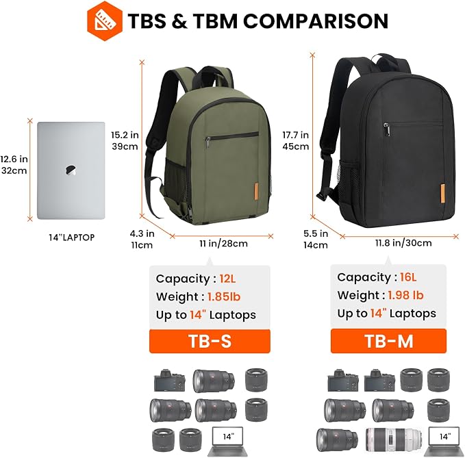 TARION Camera Backpack for Photographers Compact 12L Green TB-S | 14 Inch Laptop Compartment, Rain Cover, Bottom Tripod Holder, for DSLR Mirrorless Cameras, Everyday Shooting - Image 8