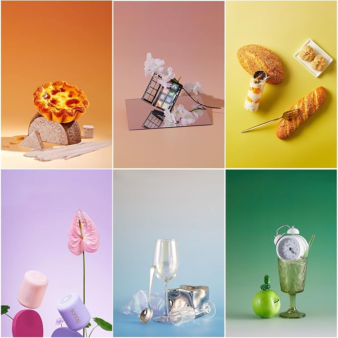 Yoocheese Photo Backdrop for Product Photography: 6pcs/12color Paper Background kit for Food Photos, Small Item Photoshoot - for Product Photographer & Content Creator (22x34inches New) - Image 3