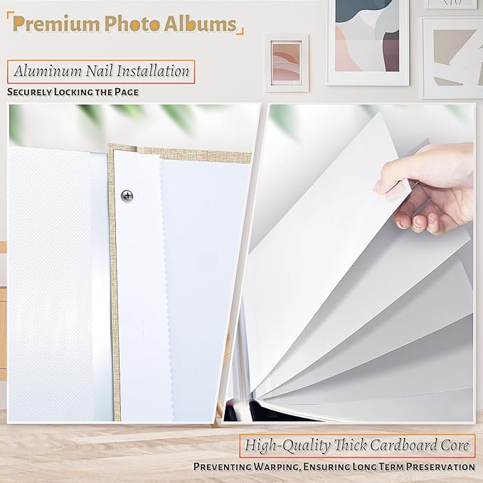 Artfeel Photo Album Self Adhesive Scrapbook,Large Photo Book for 4x6,5x7,8x10 Pictures,DIY Album for Baby Wedding Family Travel Birthday,with Metallic Pen and Scraper - Image 4