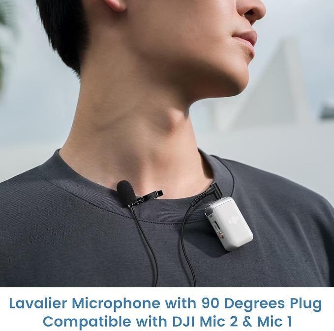 2-Pack Lavalier Microphone for DJI Mic 2 and Rode Wireless Go 2 Transmitter | 90 Degrees L-Shaped 3.5mm Omnidirectional Lapel Lav Mic for Vlog Interview - Image 3