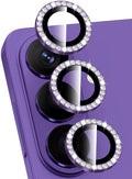 for Samsung Galaxy S26 Camera Lens Protector, Individual Metal Ring Tempered Glass Lens Cover, [Strong Adsorption] Scratch Resistant Ultra-Thin HD Clear Lens Cover, 1 Set-Violet Diamond by Btscase