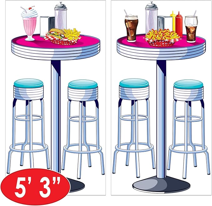 Soda Shop Tables & Stools Props Party Accessory (1 count) (2/Pkg) - Image 2