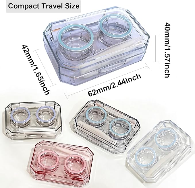 Contact Lens Case, Travel Size Cute Colored Contact Lenses Applicator Remover Tool Kit for Daily Outdoor (4 Pack) - Image 4