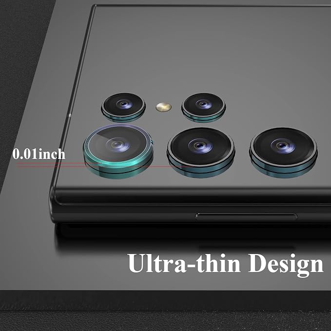 [3+2PCS] YWXYW for Samsung Galaxy S22 Ultra Camera Lens Protector, Aluminum Alloy Tempered Glass, [Installation Frame] with Camera Screen Protector for S22 Ultra 5G (Multi-Coloured) - Image 6